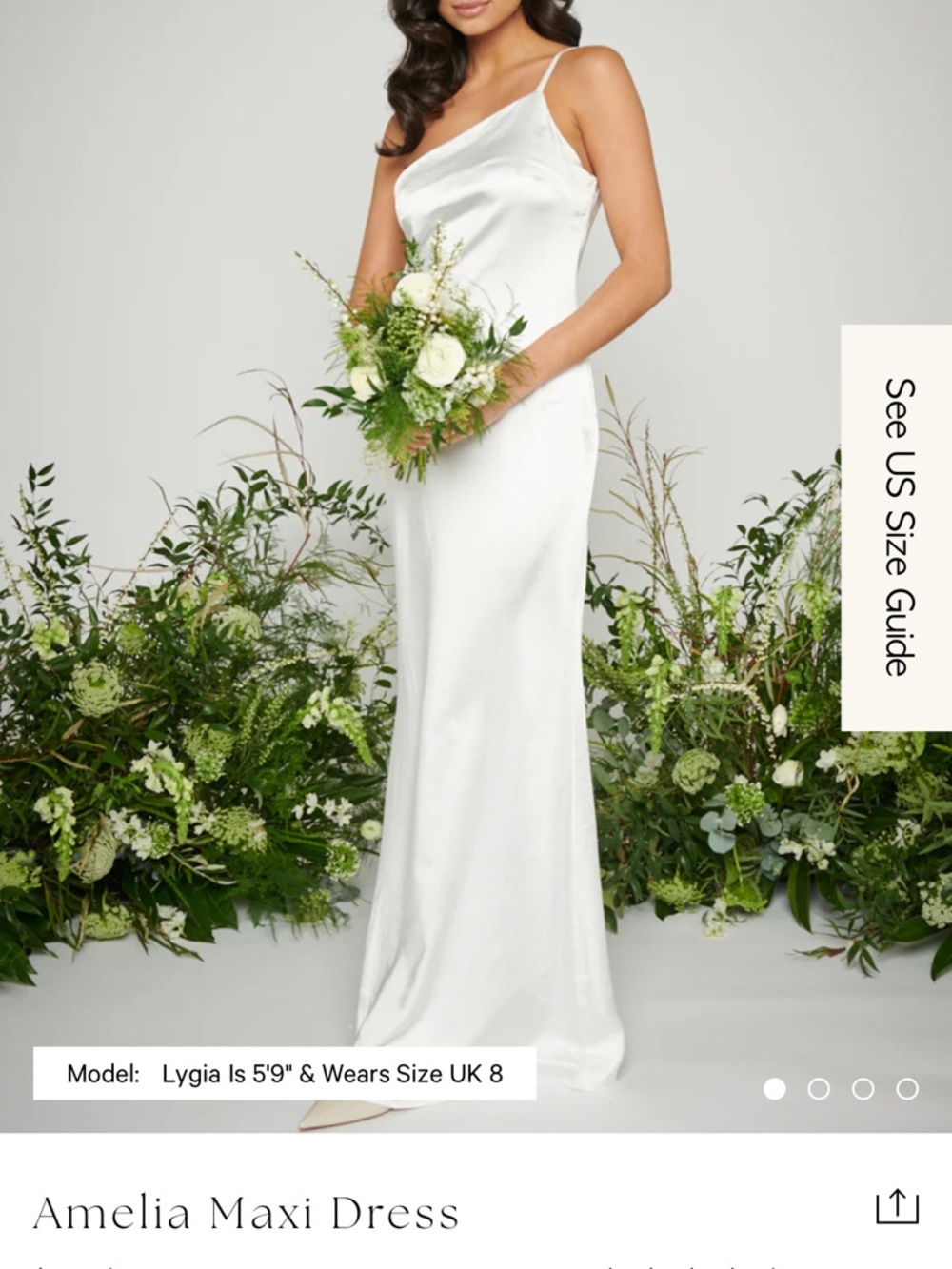 Ivory Satin Slip Dress - Elegant One-Shoulder Evening Gown Amelia Maxi Dress